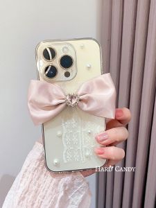 Hardcandy Original Korean Style Sweet Desire Soft Glue Pearl Rhinestone Phone Case for  16 17 pro Max 15 14 13 Full Cover