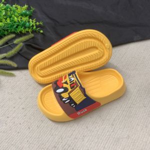 Cute Digger Engineering Truck Summer Slip-resistant Childrens Slippers Lightweight Absorbent EVA Material for Boys And Girls