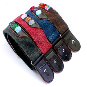 1Pcs P&P Leather Denim Guitar Straps With Pick Holder Bags Adjustable Length For Bass Acoustic Electric Guitar Accessories Parts