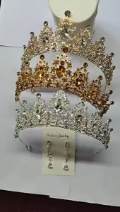 Mahkota Mutiara Mewah Gaya Vintage untuk Aksesoris Rambut Wanita
