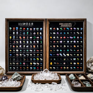 1PC Natural Crystal Specimen Photo Frame Raw Ore Gemstone Collection Ornament Rock Mineral Craft Home Office Desktop Decorati