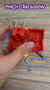 Combo 2 cái/ 5 cái/ 10 cái phích cắm tròn chịu tải 6000W cam chịu nhiệt chân ghim tròn thông dụng