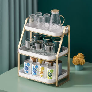 SXH Nordic Water Cup Storage Rack Water Cup Glass Cup Storage Rack Desktop Double-Layer Tea Cup Coffee Tray Drain Rack