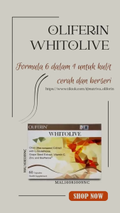 Oliferin Whitolive (60 capsules) for Youthful Skin Cellular Health with Olive OleaA | L-Glutathione