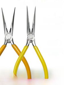 Handmade Miniature Extended Spring-Powered Toothed Nose Pliers High Carbon Steel 6 Inch DIY Fly Deer Tool for Manual Work