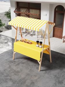 Solid wood internet celebrity booth display rack folding table market night market promotion dedicated