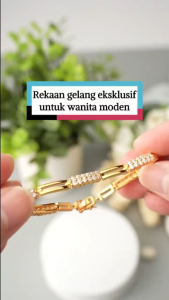 RANTAI TANGAN 2 Jalur Permata Putih Saduran Emas 24K Zhulian