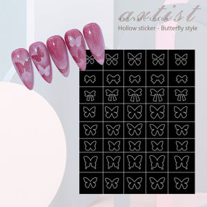 Hollow Out Nail Art Sticker Spray Painting Template Butterfly Love Heart Flower Nail Decal DIY Nail Decoration Press On Nails