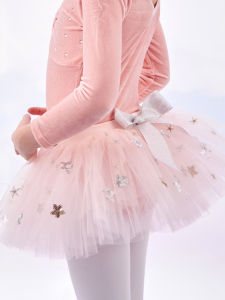 Childrens Ballet Dance Practice Suit Skirt Half-length Tulle Performance Loose Fit Princess Style Cotton Material Ballet Skort