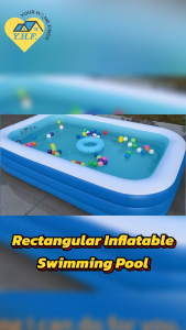 YHF Large Rectangular Inflatable Swimming Pool for Families – Safe for Kids and Babies