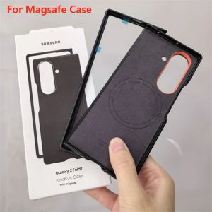 new Original Leather Magnetic Case Samsung Galaxy Z Fold 7 5G For Magsafe Slim Phone Cover Fold7 Wireless Charge Back Protect Shell hot
