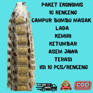 Paket Ekonomis 10 Renceng Bumbu Masak Kering Campur Lada Kemiri Merica Asam Jawa Terasi Masakan Rempah