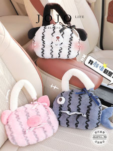 Cute Plush Car Dashboard Organizer Tissue Box Hanging Style Premium Feel Ginger Design Modern Minimalist Home Decor