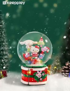 【keeppley Sanrio Christmas Music Box Building Blocks 】Cinnamoroll hellokitty kitty cat big ear dog Christmas gift octave box girls gift toy building blocks