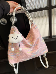 Large Capacity Womens Tote Bag 2025 New Style Three-Way Commuting Single Shoulder Slant Cross Double-Pocket Backpack