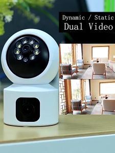 เลนส์ คู่กล้องวงจรปิด ไร้สาย 2 เลนส์ หน้าจอ คู่ Full color 8ล้านพิกเซล กล้องวงจรปิด 2-way อินฟราเรด เช่นกัน รับสัญญาณดี ดูฟรี