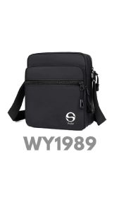 Tas Selempang Fashion Pria Tas Slingbag Motif Polos Simple Casual Fashion Waterproof -WY1989