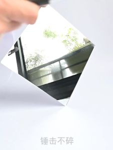 Self Adhesive Acrylic Mirror Stick On The Wall Sticker 3d Glass Oval in Bathroom
