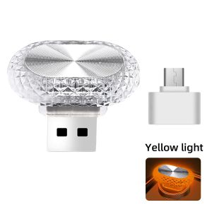 KEVANLY | 2PCS/Set Car Portable USB 5V RGB Ambient Light Transparent Oval Shape Night Light Auto Interior Plug And Play Decorative Lamp