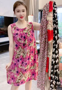 Summer New Arrival Nightdress Womens Thin Ice Silk Mesh Breathable and Simple Fashion Sleeveless Home Wear outside Night Dress Women