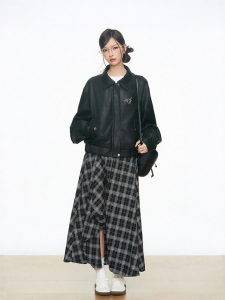 WESTAYONE | New Arrival Womens Short Black Leather Jacket