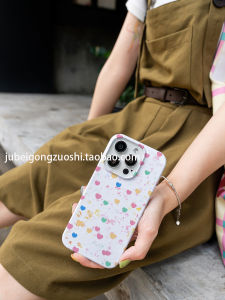 Artsy Niche Style Unique Design Colored Loving Heart for Apple 16promax Phone Case Iphone16 New Arrival 16pro Stylish 15promax Womens 15pro Fresh 15 All-Inclusive 14 Drop-Resistant