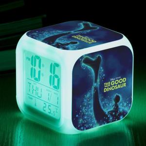 New Dinosaur Home Digital Alarm Clock Large Screen Colorful Square Electronic Table Clock Childrens Home Decorative Clocks