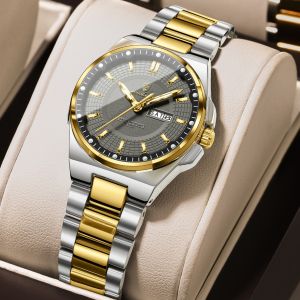 Poedagar Đồng hồ nữ chính hãng dây đeo bằng thép không gỉ lịch dạ quang đa chức năng 100% chống nước 796