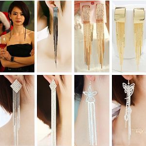Long Tassel Dangle Earrings Women Fashion Slimming Elegant Star Design Alloy Jewelry Heart Waterdrop Bell Patterns OL Style
