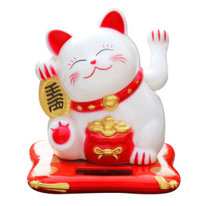 QIANXIANG | Lucky Cat Solar-powered Rhinestone Fragrant Car Ornament