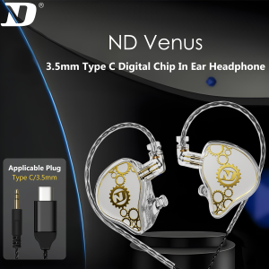 ND Venus Type C/3.5mm Wired Headphones Dynamic Drive HiFi Bass Stereo Music Earphones Noise Cancelling Game Headset For Phone PC