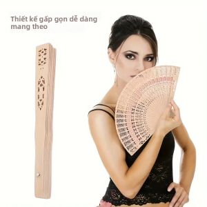 Quạt Tay Gỗ Thanh Lịch Với Thiết Kế Chủ Đề Rừng Rậm Tinh Xảo Dùng Làm Quà Cưới Và Các Dịp Đặc Biệt - Chất Liệu Gỗ Bền Chắc