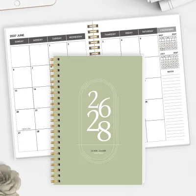 2026-2028 Academic Planner Jul 2026-Jun 2028 A5 Monthly Planner with Notes Pages Reference Calendars & Gold Coil