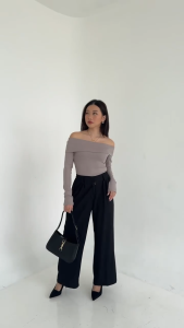 PROMO 12.12 Atasan Wanita Knit Lengan Panjang - Sabrina Crop Top 6064