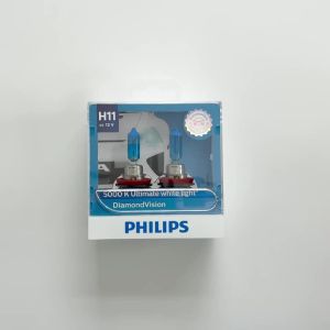 Philips | Philips H11 12V 55W Diamond Vision 5000K Halogen Headlight Uses For Super White Car Fog Lights Bulbs 12362DVS2