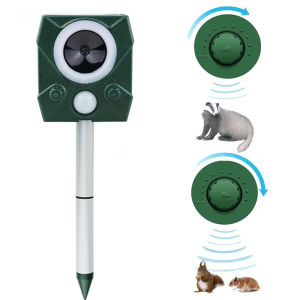 Solar Ultrasonic Bird Insect Repellent Device Alarm With Motion Strobe Intruder Alarm