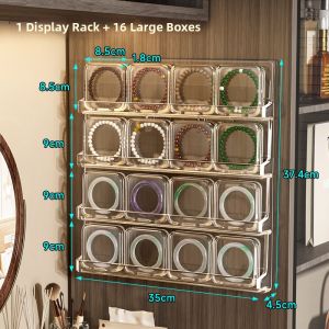 AOQILA | Transparent Acrylic Multi-layer Wall Mount Bracelet Storage Display Case