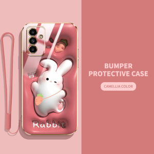 YBD 3D Vision Pattern Cute Phone Case For Samsung Galaxy A14 M52 A34 A54 A13 A32 M23 F23 5G A04S 4G M14 A24 Casing Popular Straight edge Electroplating cases with Free lanyard