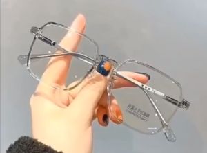 Kacamata Anti Radiasi Photocromic Korea untuk Wanita Pria Bingkai Komputer Persegi