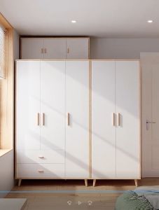 ตู้เสื้อผ้า 2 บานประตู wardrobe ตู้เสื้อผ้าไม้ ตู้ ตู้เก็บผ้า ตู้จัดเก็บ ความสูง 180ซม ตู้อเนกประสงค์ สีลายไม้ธรรมชาติ