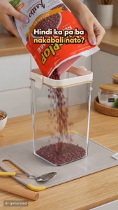 Nipiin Kitchen Dry Food Container Jar Sealed Jar Food Dispenser Transparent Storage Box Multi-size Square Tank