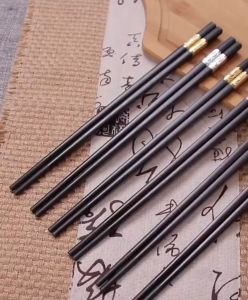 Bộ 10 đôi đũa hợp kim Hàn Quốc đũa ăn mạ vàng cao cấp thiết kế tinh xảo độ bền cao