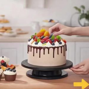 1pc 11Inch Plastic Revolving Cake Decorating Stand Cake Icing Turntable Painting Rotate Turntable