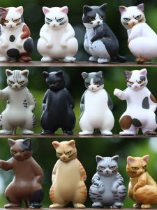 Creative Social Cat Blind Box Mafioso Cat Figurine Desktop Cake Decoration Trendy Play Collectible Gift PVC Material Cat Toy