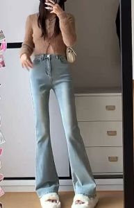 กางเกงยีนส์ขาม้า รุ่นใหม่ 2025 เอวสุงปรี๊ด ผ้ายืด สวมใส่สบาย ขนาดไซส์ XS-2XL 🚚 พร้อมจัดส่ง 🚚