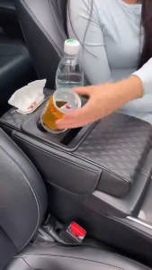 Four-in-One Armrest Box Holder Car Multifunctional Booster Pad Tissue Box Water Cup Holder High-End Central Armrest Box