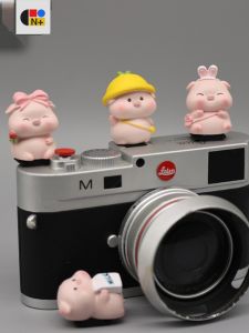 NPARK น่ารัก Pig การ์ตูน ฝาครอบฮอตชูสำหรับกล้อง ดีไซน์สร้างสรรค์ น่ารัก อุปกรณ์เสริมสำหรับกล้องดิจิตอลแบบมิเรอร์เลสและกล้องสะท้อนเดี่ยว