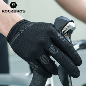 ROCKBROS Cycling Gloves Breathable Touch Screen Riding Full-finger Gloves Shockproof Anti-slip Elatic MTB Road Bike Gloves