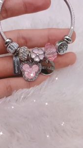 Gelang Bangle Charm 02 Titanium Anti Karat dan Tahan Lama Premium Quality PS004B