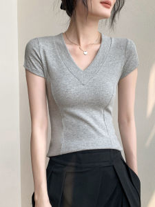 GEBEISHANG | V-Neck Slim-Fitting Short Sleeve T-Shirt